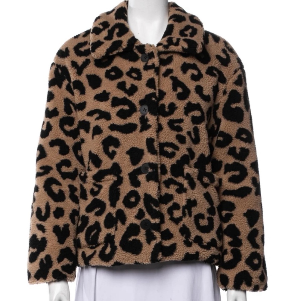 APPARIS Animal Print Faux Fur Jacket